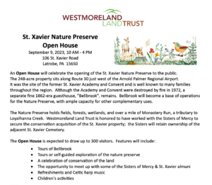 Open House at St. Xavier Nature Preserve @ St. Xavier Nature Preserve